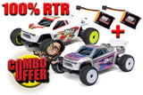 COMBO 2X MICRO-T + EXTRA BATTERIE - RTR STADIUM TRUCK - 1:28