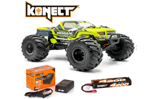 ROGUE TERRA BRUSHED - RTR MONSTER TRUCK 1:10 + PACCO BATTERIA + CARICATORE - GIALLO