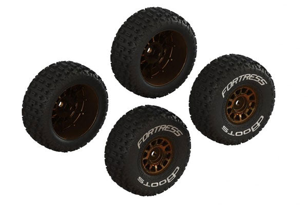 ARRMA DBoots Fortress Set 2 Paia Pneumatici Incollati Neri ARA550112 - Gomma Multistrada Per Modellismo RC, Trazione Eccezionale