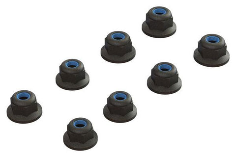 DADO DI BLOCCAGGIO FLANGIATO M3 NERO - ARA708009