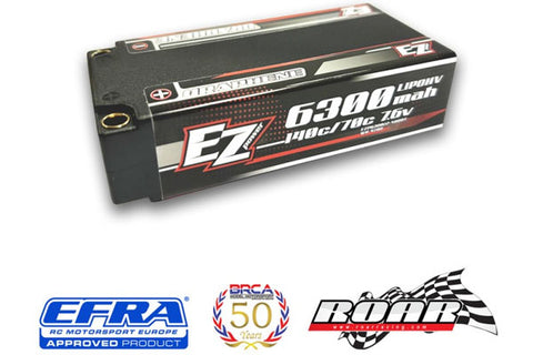 EZPOWER BATTERIA LIPO LONG RUN SHORT 2S1P 7,6V HV 6300MAH 140/70C [GOLD Ø5,0]