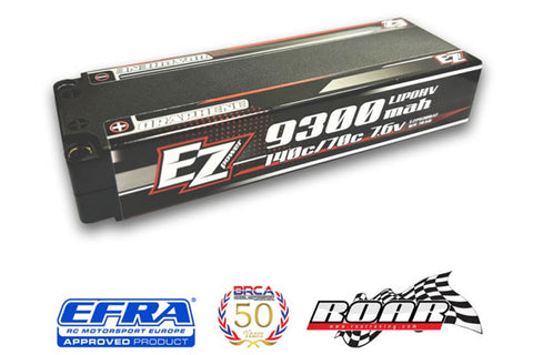 EZPOWER BATTERIA LIPO LONG RUN 2S1P 7,6V HV 9300MAH 140/70C [GOLD Ø5,0]