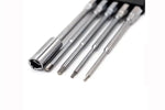 SET PUNTE PER CACCIAVITE IN TITANIO  DA 1,5/2/2,5MM E CHIAVE A TUBO DA 3/7MM