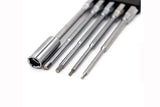 SET PUNTE PER CACCIAVITE IN TITANIO  DA 1,5/2/2,5MM E CHIAVE A TUBO DA 3/7MM