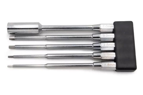 SET PUNTE PER CACCIAVITE IN TITANIO  DA 1,5/2/2,5MM E CHIAVE A TUBO DA 3/7MM