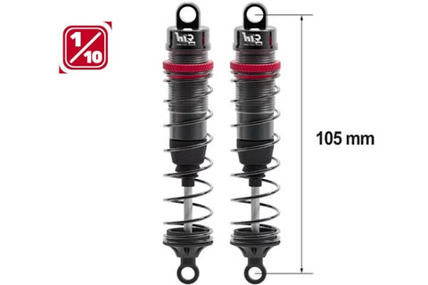 AMMORTIZZATORI 1:10 105MM BIG BORE 13MM + KIT 3 MOLLE (H/M/S) - HTR-510105