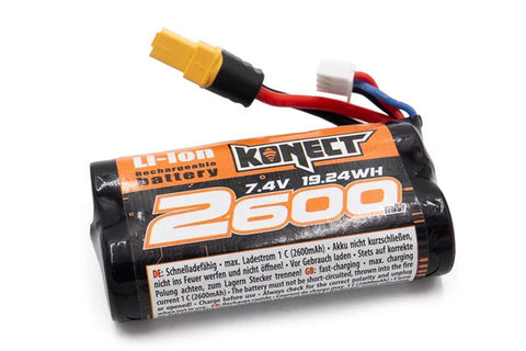 BATTERIA LI-ION 2S 7,4V 2600 MAH 15C XT-60 - KN-LI0742600-XT60