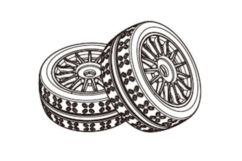 COPPIA DI PNEUMATICI ON-ROAD INCOLLATI SU CERCHI BIANCHI - MX-P73300B